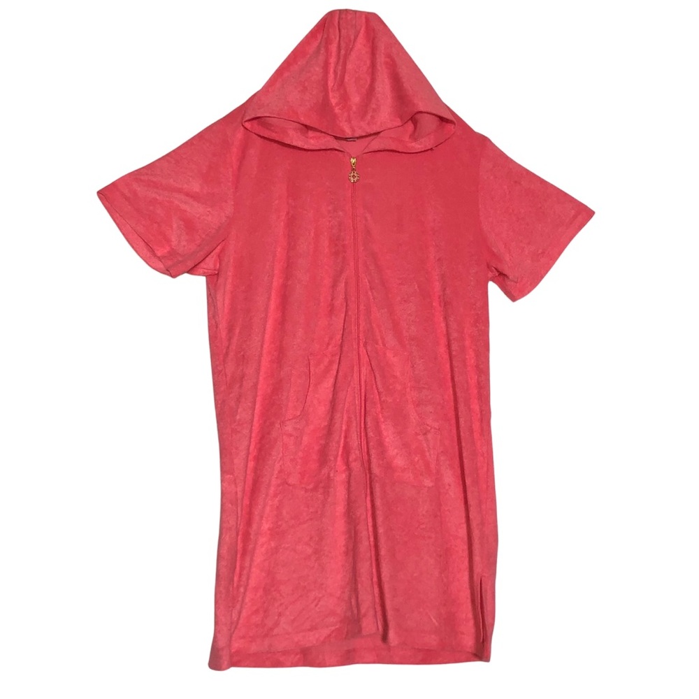 Jaclyn Smith NWOT Hooded Terry cloth like full zipper bathing suit robe cover up